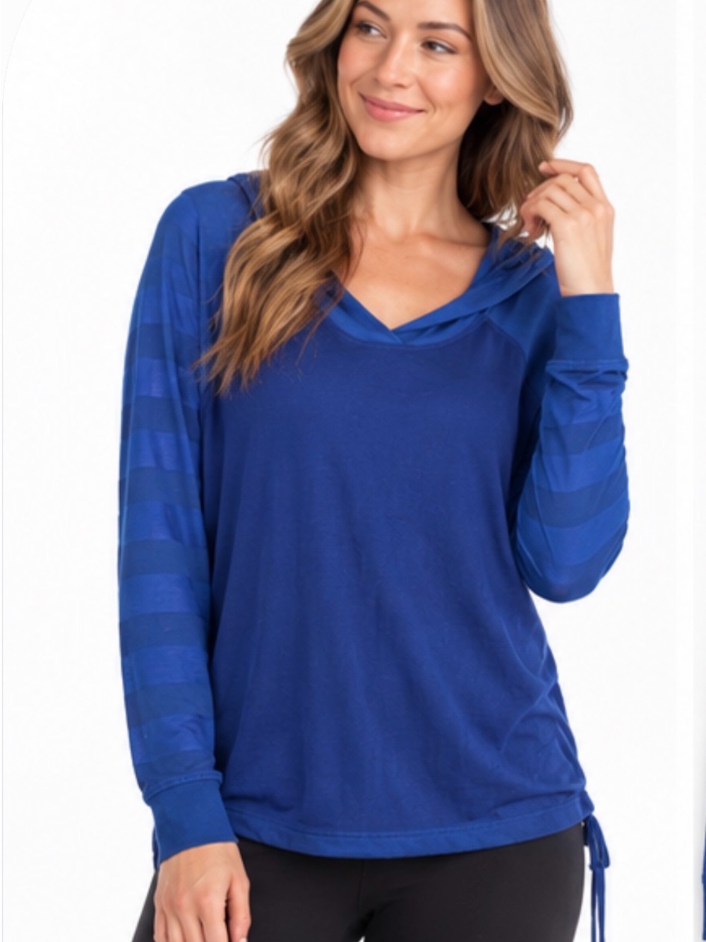 Mountain Hardwear Women's Royal Blue Hooded Long-Sleeve Top